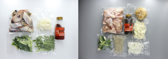 '꼼지락배송' 앱을 통해 주문받은 밀키트는 개별 진공 포장돼 배송된다. (신도꼼지락시장 상인회 제공)